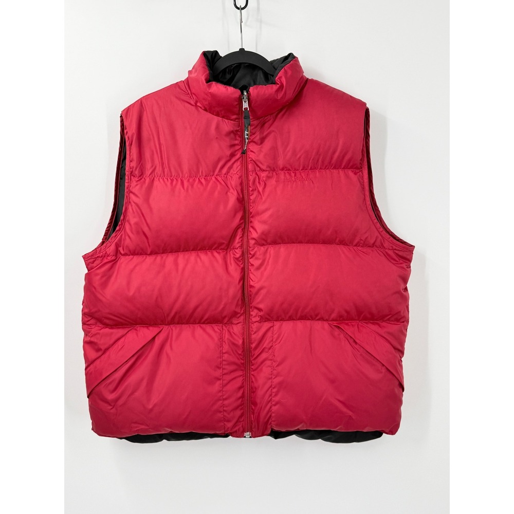 vtg 90s y2k LL Bean Reversible Goose Down Puffer Vest Mens XL Red Black gorpcore